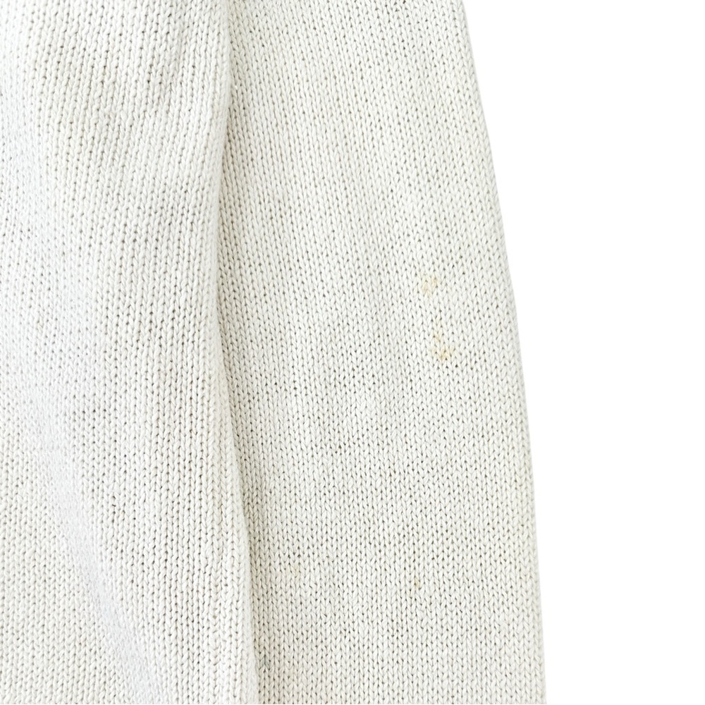 Vintage Yarnworks White Pink Embroidered Pearl Button Cotton Knit Cardigan sz M - Picture 6 of 7